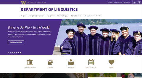 linguistics website homepage screenshot